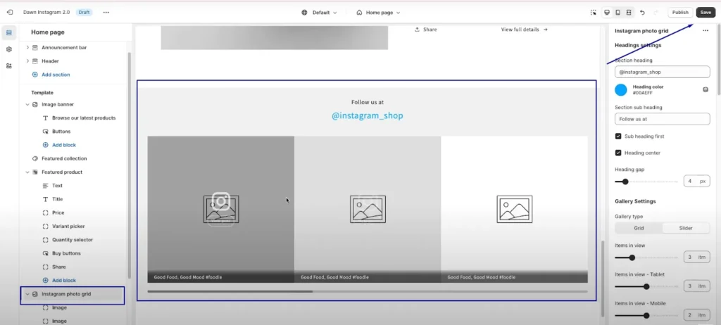 Add Instagram Feed to Shopify Using Custom Code 6